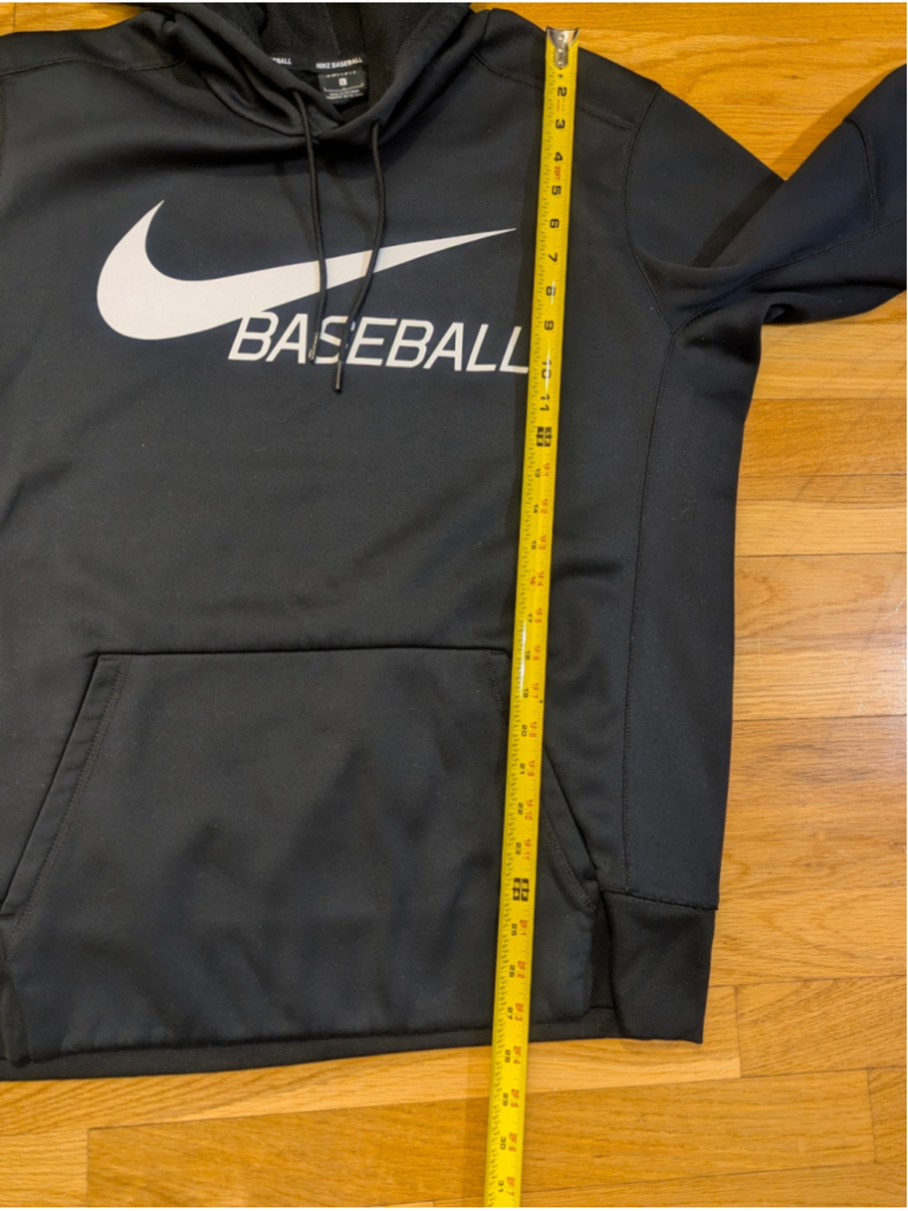 Nike Baseball Hoodie Sweatshirt Large - black w white logo - Picture 8 of 11
